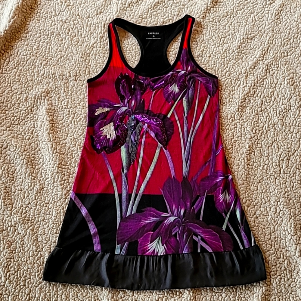 Sz xs embellished tunic tank. Like New. Express .